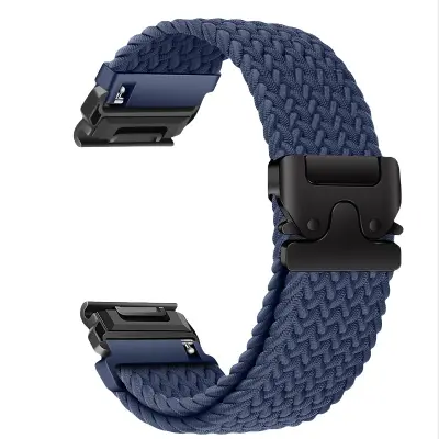 Združljiv z Garmin Fenix 8/7X Pro/955/965 elastičen najlonski pleten pašček Blue 20 mm