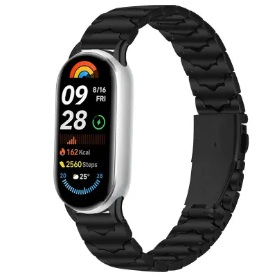 Združljiv Batman nerjaveče jeklo pašček za Xiaomi 8/9/10 - Črn