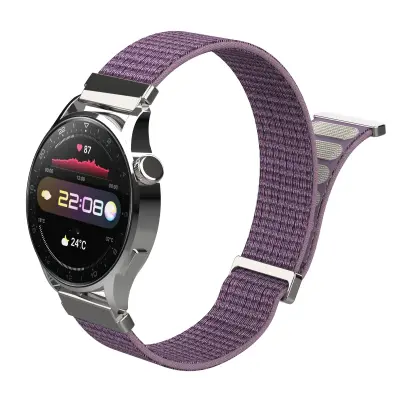 Združljiv s Huawei Watch GT5/GT3 22mm najlonski pašček z kovinsko zaponko - Vijolična