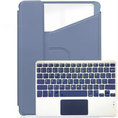 360° vrtljivo stojalo Bluetooth etui za tipkovnico za iPad Pro 11 (2024) - sivka vijolična