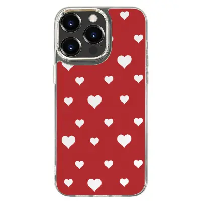 Ogledalo Poslikan Ovitek za Telefon - Rdeče Srce - iPhone 14 Pro Max