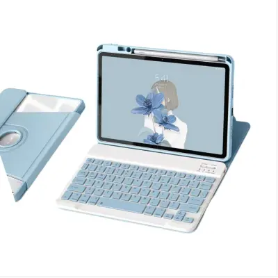 360° vrtljivo ohišje Bluetooth tipkovnice s stojalom za iPad Air 4/Air 5/Pro 11 - modro