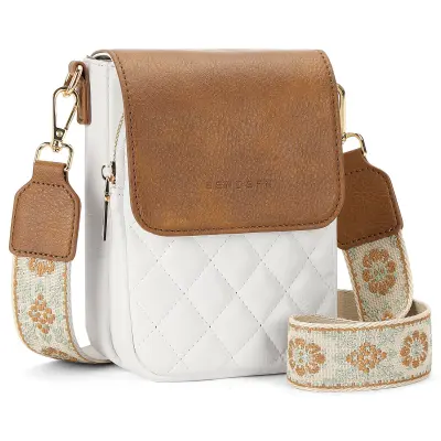 Eleganten PU minimalističen dvoslojni navpični etui za telefon s preklopom White