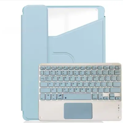 360° vrtljivo stojalo Bluetooth ohišje s tipkovnico za iPad Pro 11 (2024) - modro PU usnje