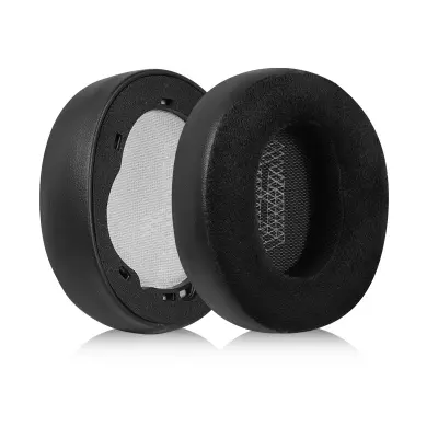 Nadomestne blazinice za ušesa za JBL LIVE 650BTNC, črno usnje in žamet, s sponkami