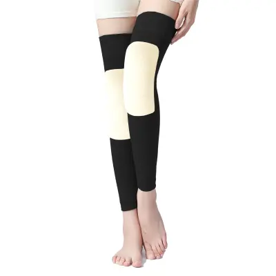 Dolgi rokavi do kolen iz jagnječje volne za zimsko toploto Black