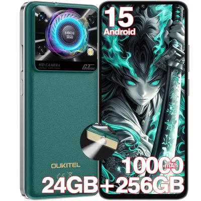 OUKITEL C60 Pro 24/256GB, 10000mah, Zelena pametni telefon Android 15, 90Hz 6.88" FHD+