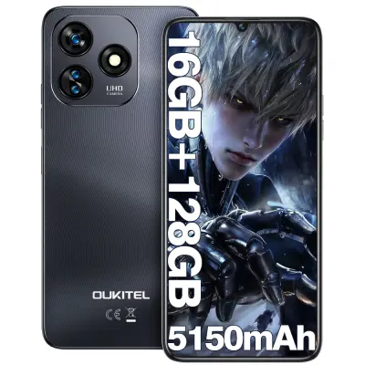 OUKITEL C51 Smartphone 18/128GB,Črna pametni telefon Android, 90Hz 6.8" FHD+