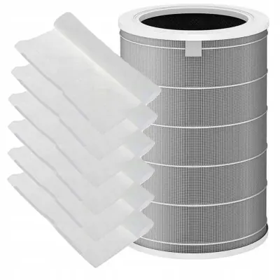 ROSFIX SET FILTER HEPA 360° Z RFID + 6X BOMBAŽNA PREDFILTRA G4 – NADOMESTNI DEL ZA ČISTILEC XIAOMI 2–MAX | EPA E11, 99,7% PM2.5, 700×300×15 M