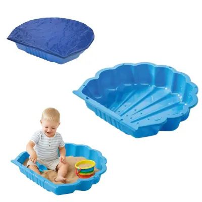 Plastični Peskovnik S Ponjavo Otroški - Modra Barva 1 Kos.