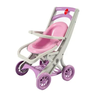 Igrača "Voziček Za Lutke Z Ležalnikom" Roza Barve
