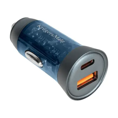 Polnilec avto KRUGER-MATZ, Quick Charge, 43W, USB-A; USB-C