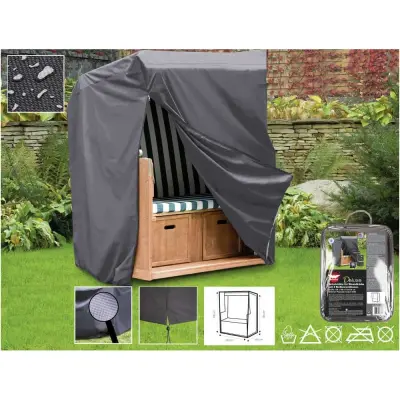 Zaščitna prevleka za plažni koš 130x105x170/135 cm iz trpežne polietilenske tkanine z UV-odpornostjo in zadrgo