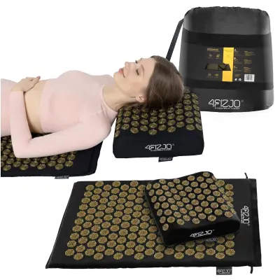 Ergo Akupresurna Podloga Z Blazino Črna In Zlata