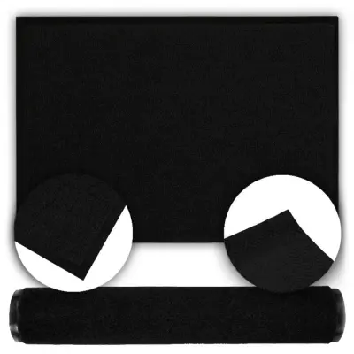 Gumijasta predpražnik, gladek črn, protizdrsen, mehak, 120x300 cm