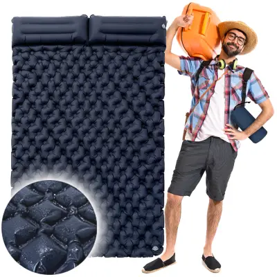 Dvojna vzmetnica, podloga, napihljiva, zložljiva, turistična, za počitnice