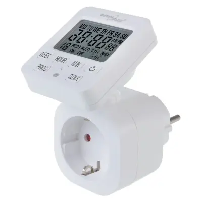 Timer digitalni GREENBLUE GB605F, 18prog., 16A, 3680W, IP20, LCD, bel