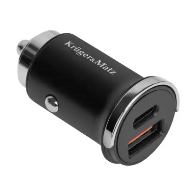 Polnilec avto KRUGER-MATZ, Quick Charge, 30W, USB-A; USB-C