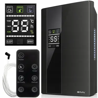 Razvlaževalec in čistilec zraka Ruhhy 26626, 90W, 650ml/2L, črn