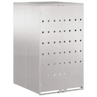 vidaXL Shranjevanje koša s plinskim pokrovom za 240L koš srebrna