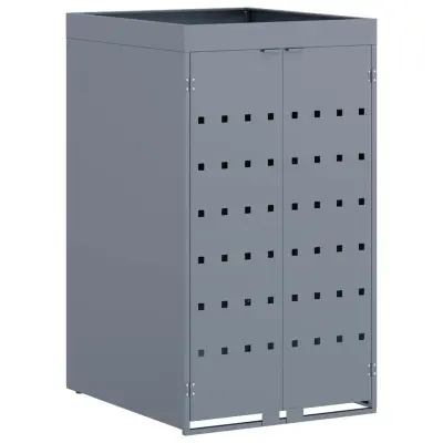 vidaXL Skladišče za kolesno košaro s streho za rastline za enojno 240L košaro