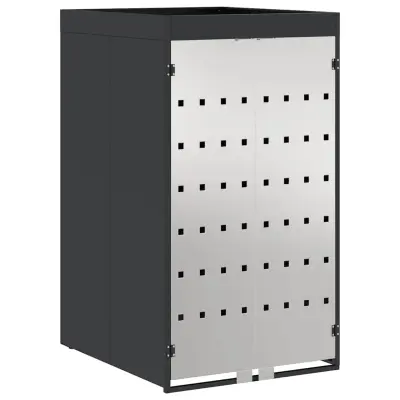 vidaXL Shranjevanje koša z rastlinskim krovom za 240L koš Antracit