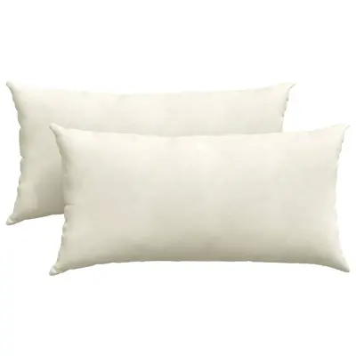 vidaXL Blazine za kavč 2 pcs krema 80 x 40 cm Žametna tkanina