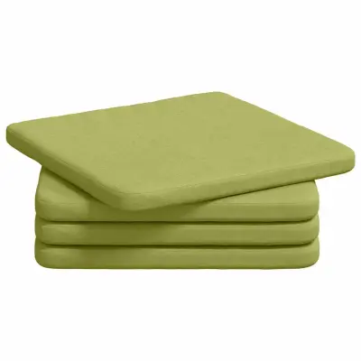 vidaXL Sedežne blazine 4 pcs Svetlo zelena 40 x 40 x 3 cm blago