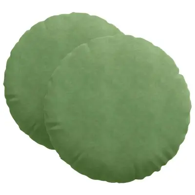 vidaXL Sedežne blazine 2 pcs Svetlo zelena Ø 40 x 13 cm Žamet