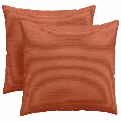 vidaXL Blazine za kavč 2 pcs Rdeče oranžna 45 x 45 cm Žametna tkanina