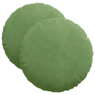 vidaXL Sedežne blazine 2 pcs Svetlo zelena Ø 40 x 13 cm Žamet