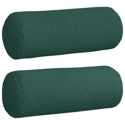 vidaXL Blazine 2 pcs Temno zelena Ø 25 x 70 cm blago