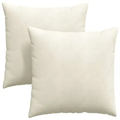 vidaXL Blazine za kavč 2 pcs krema 80 x 80 cm Žametna tkanina