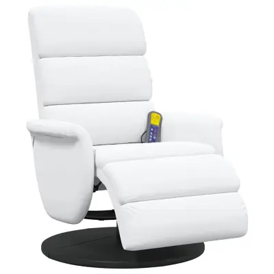 vidaXL Masirni ležalnik Bela 71 x 98 x 106 cm Umetna koža