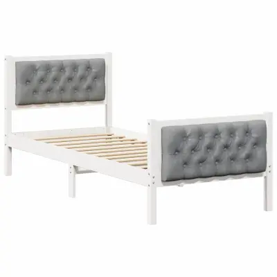 vidaXL Konstrukcija postelje z vzglavjem Svetlo siva 80 x 200 cm