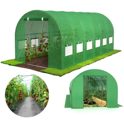 Velik vrtni folijski tunel 6x3 rastlinjak iz folije z močnim okvirjem 18m2 premium