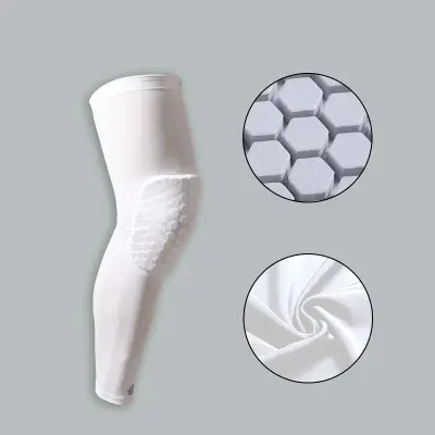 Športni ščitniki za kolena s satjem (par) - zračna in zaščitna opora za kolena za tek, košarko in drugo White M