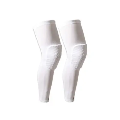 Športni ščitniki za kolena s satjem (par) - zračna in zaščitna opora za kolena za tek, košarko in drugo White XXXL