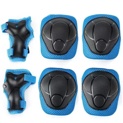 Komplet ščitnikov za otroke in odrasle - ščitniki za kolena, komolce in zapestja Blue