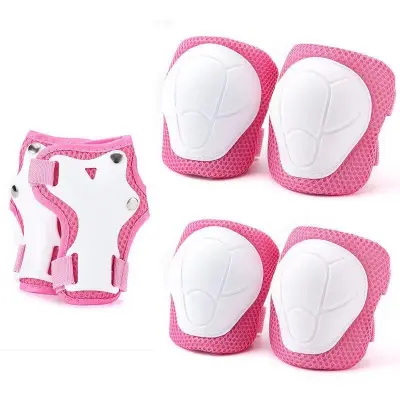 Komplet ščitnikov za otroke in odrasle - ščitniki za kolena, komolce in zapestja Pink