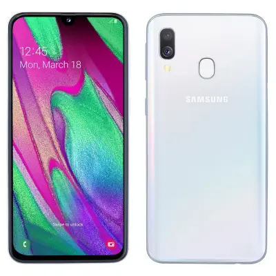 Obnovljeno - znaki rabe - Ecofone Galaxy A40 bel 64 GB 4 GB ram dual sim