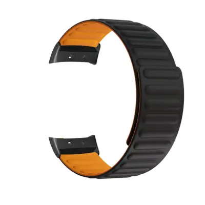 Združljiv s Garmin Forerunner 45/45S/Swim 2 silikonski magnetni pašček Black+Orange
