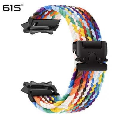 Združljiv z Amazfit T-Rex 2 pleten elastičen najlonski pašček z zaponko Rainbow colors