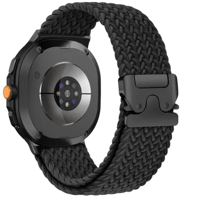 Združljiv s Samsung Galaxy Watch 8 Classic 40/44mm najlonski pleten elastični pašček Black