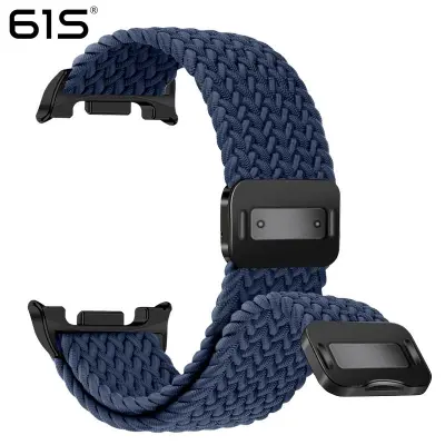 Združljiv s Samsung Galaxy Watch 8 Classic 46 mm magnetni elastični pleten najlonski pašček Blue