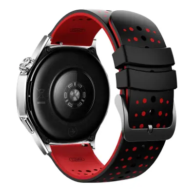 22 mm silikonski pašček, združljiv s Suunto 9 Peak, Huawei, Xiaomi, Redmi in Samsung - dvobarvni dizajn z zvezdnim nebom Black+Red