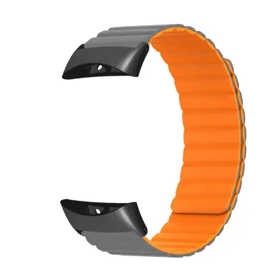 Združljiv s Garmin Forerunner 45/45S/Swim 2 silikonski magnetni pašček Grey+Orange