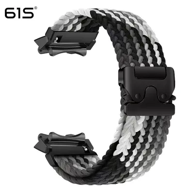 Elastičen najlonski pašček s sponko za padalo, združljiv z Amazfit T-Rex 3 Black+Grey