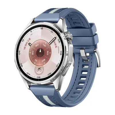 Združljiv s Huawei GT6 46mm Tkani silikonski pašček za uro Blue