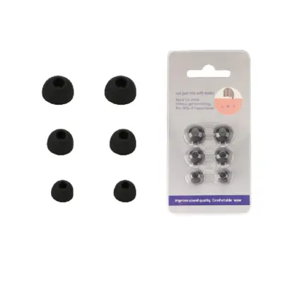 Črne silikonske nadomestne ušesne blazinice za Anker Soundcore Life P2 Mini - 6 kosov